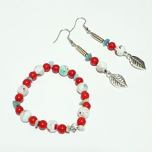 ❤ Handcrafted Beautiful Earrings and bracelet set